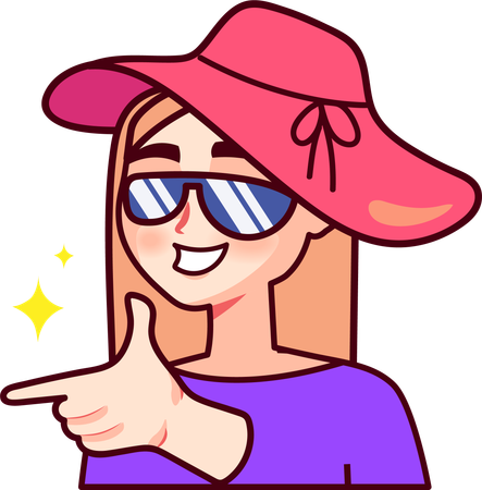 Cool woman showing sign  Illustration