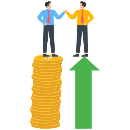 Cooperación empresarial exitosa  Ilustración