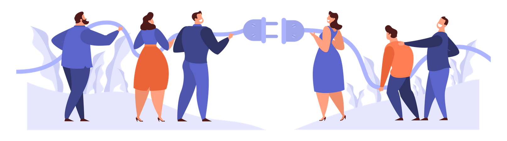 Cooperation between worker and partnership  Illustration