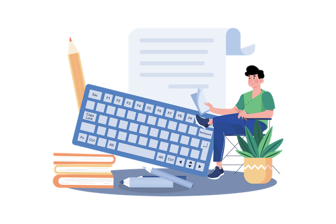 Copywriter creating copy that's optimized for SEO  イラスト
