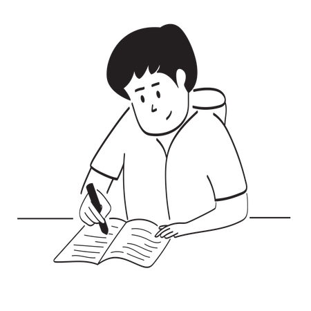 Copywriter writing business notes  Illustration