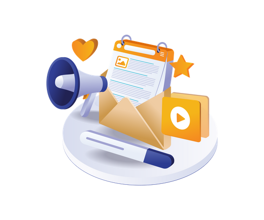 Copywriting digital marketing technology email  Illustration