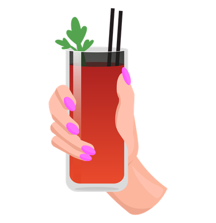 Coquetel de tomate alcoólico picante  Ilustração