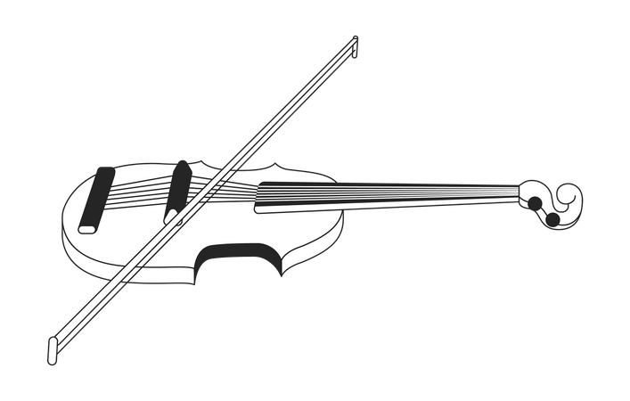 Corda de instrumento musical de violino  Ilustração
