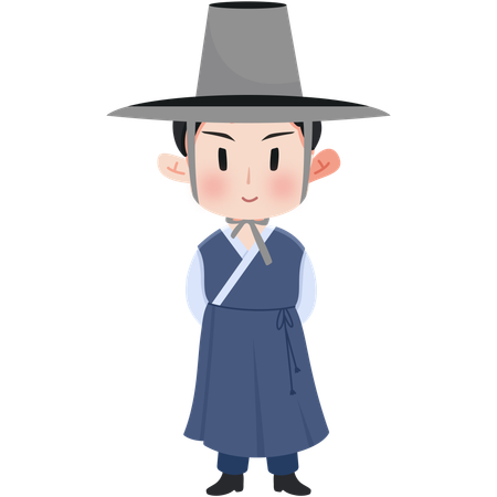 Hanbok Coreano  Ilustração