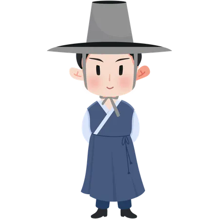 Hanbok Coreano  Ilustração