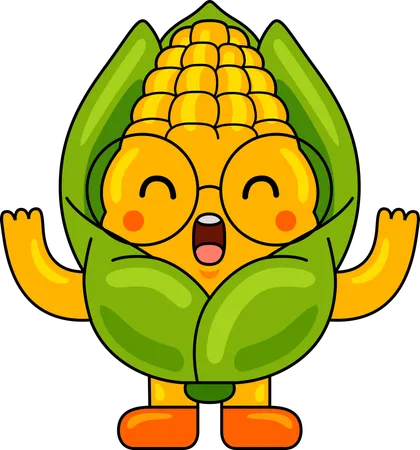 Corn Mascot  Illustration