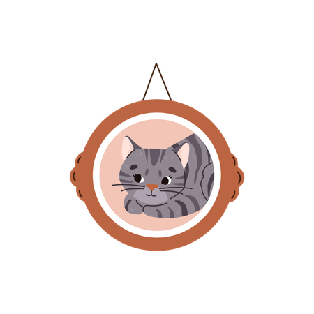 Gatto in cornice appesa  Illustration