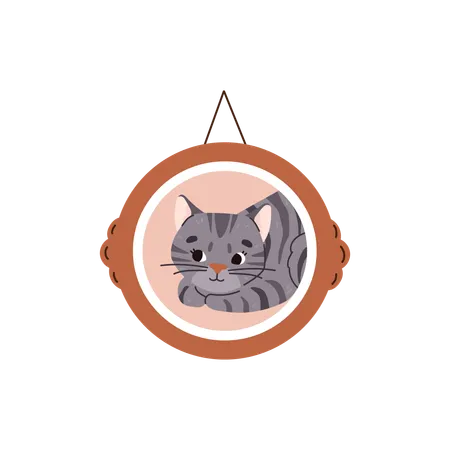 Gatto in cornice appesa  Illustration