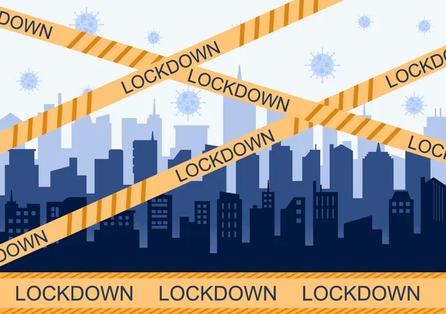 Corona-Lockdown  Illustration