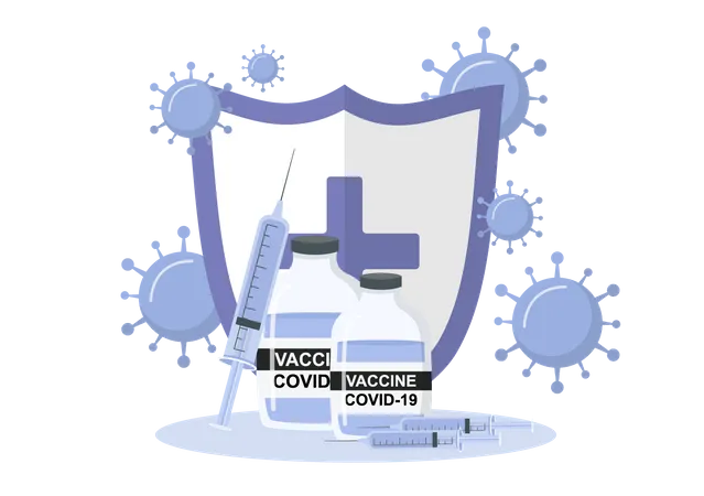 Coronavirus Vaccination With Syringe Injection Tool And Medicine Doctors To Help Provide Covid 19 Vaccines For Self Protection Or Maintaining Health Vector Illustration Illustration