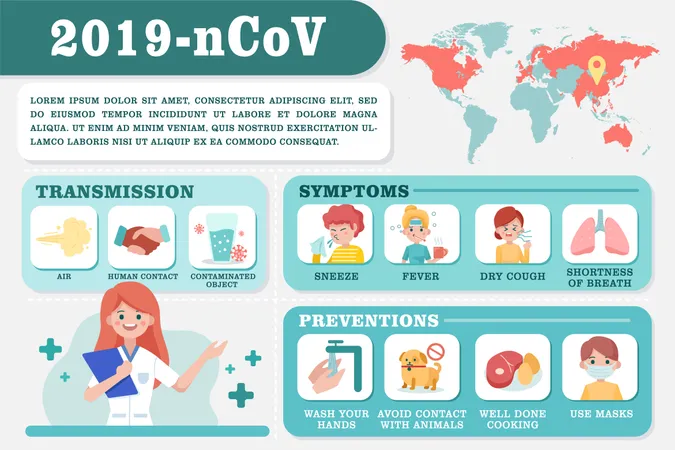 Corona virus banner for awareness of 2019-ncov  Illustration