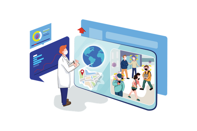 Corona Virus Suspect Tracking  Illustration