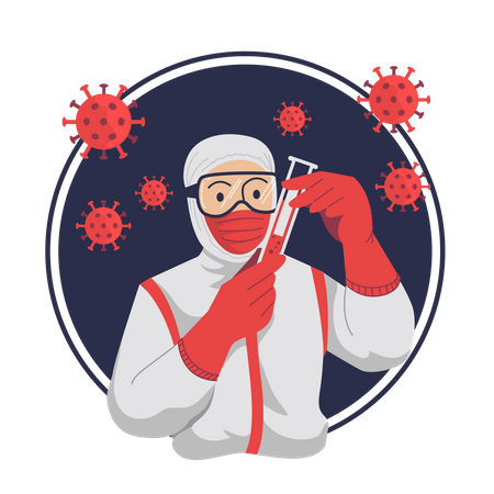 Coronavirus Blood Test Positive Infected  Illustration