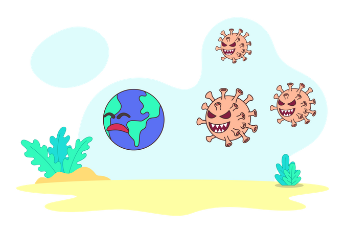 Le coronavirus en tant que méchant  Illustration