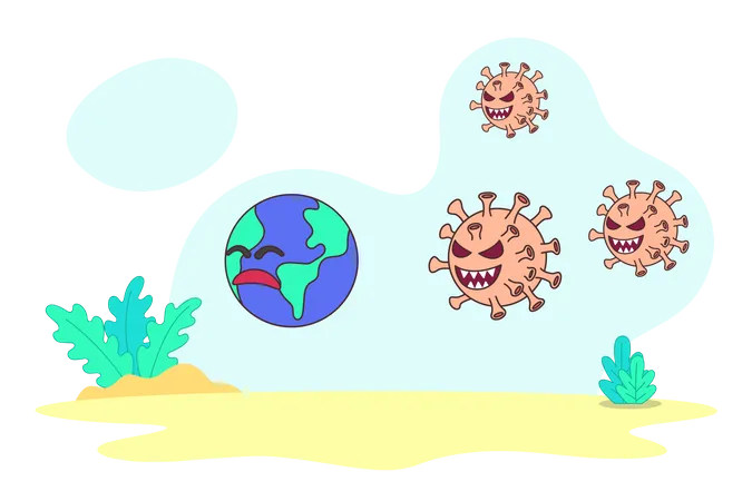 Le coronavirus en tant que méchant  Illustration