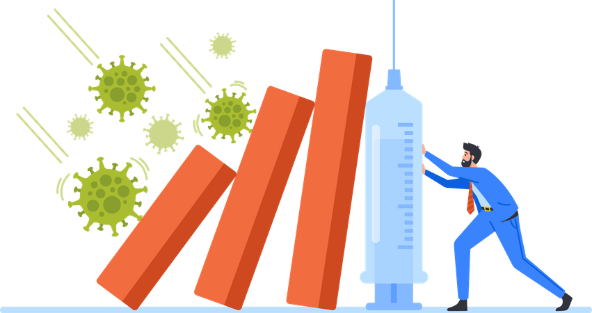 Coronavirus Crash with Debt From Virus Flu  Illustration