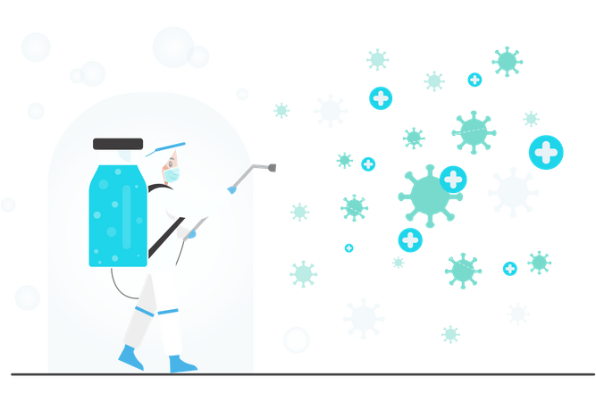 Coronavirus disinfection  Illustration