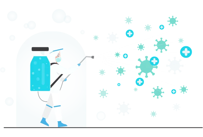 Coronavirus disinfection  Illustration