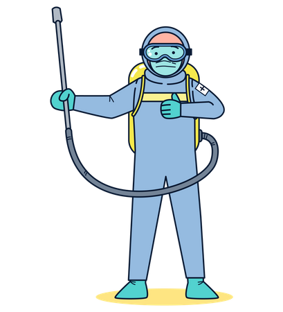 Coronavirus Disinfection Suit  Illustration