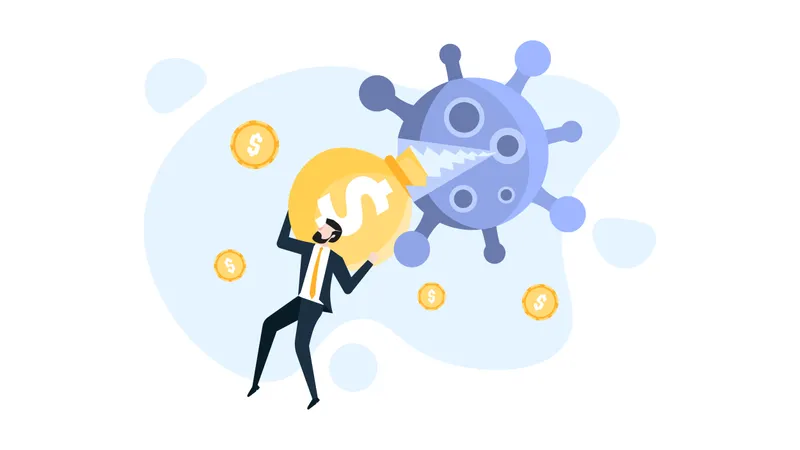 Coronavírus e impacto financeiro nos negócios  Ilustração