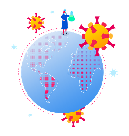 Coronavirus global spread  Illustration