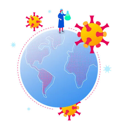 Coronavirus global spread  Illustration