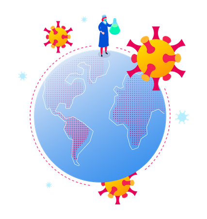 Coronavirus weltweite Verbreitung  Illustration