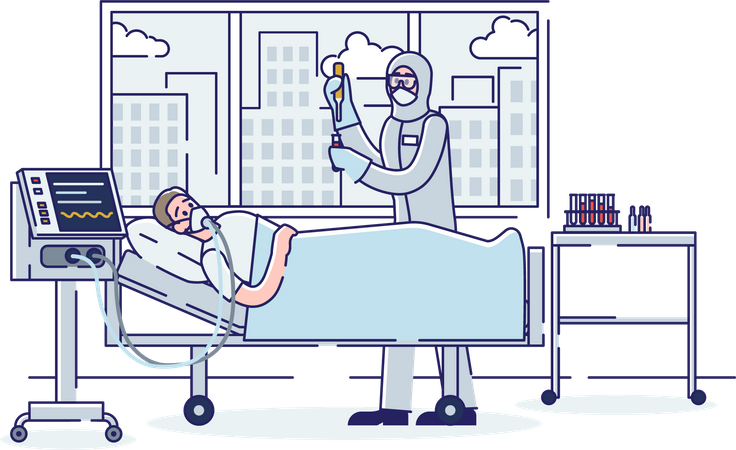 Coronavirus hospital treatment  Illustration