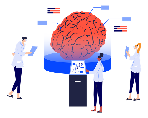 Coronavirus impact on brain research  Illustration