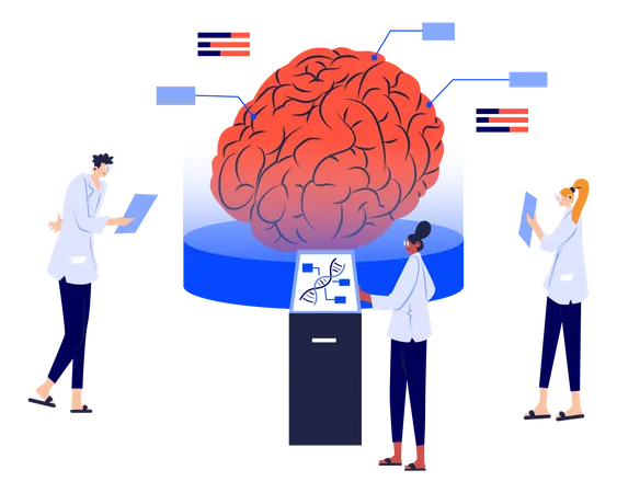 Coronavirus impact on brain research  Illustration