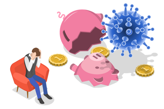 Coronavirus Impact on Personal Savings  Illustration