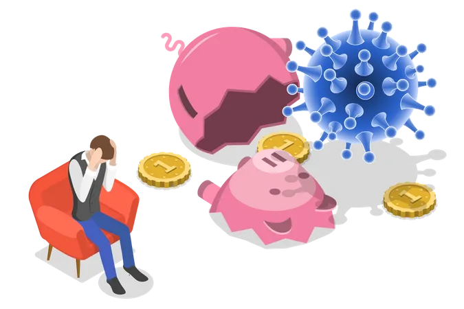 Coronavirus Impact on Personal Savings  Illustration