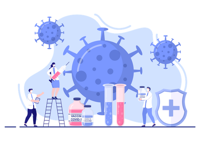 Coronavirus-Impfforschung  Illustration