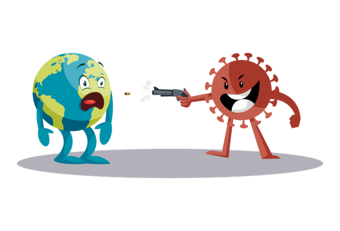 Coronavirus is killing earth  Illustration