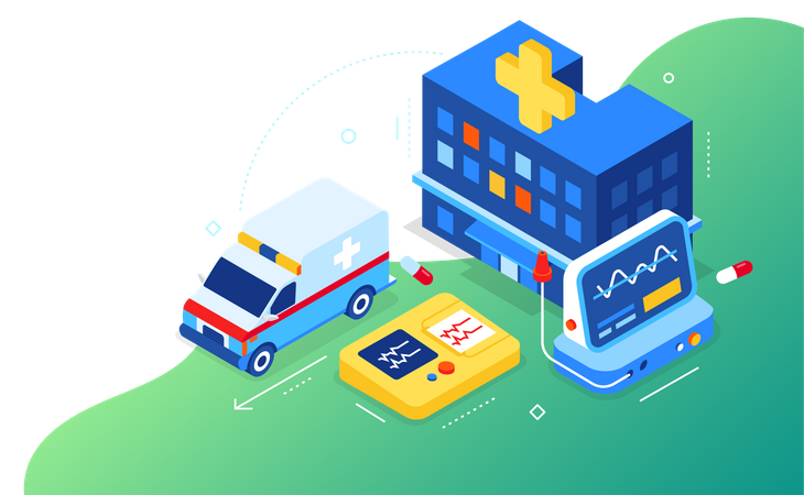 Coronavirus medication hospital  Illustration