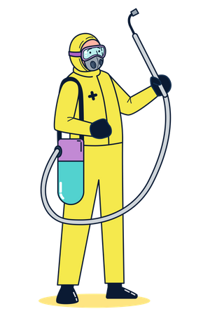 Coronavirus sanitization worker  Illustration