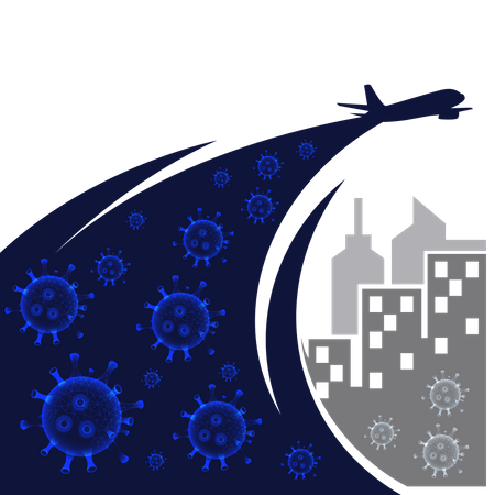 Coronavirus spread during transportation  Illustration