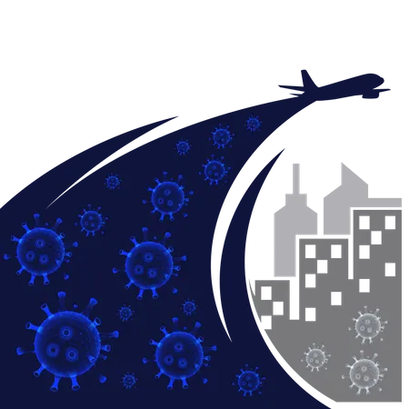 Coronavirus spread during transportation  Illustration