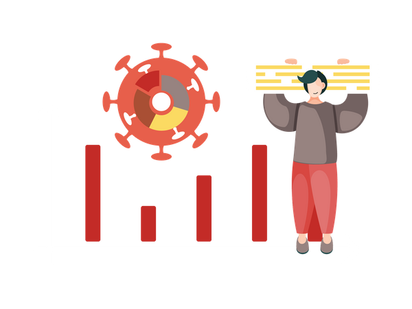 Coronavirus statistics growth  Illustration