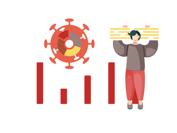 Coronavirus statistics growth  Illustration