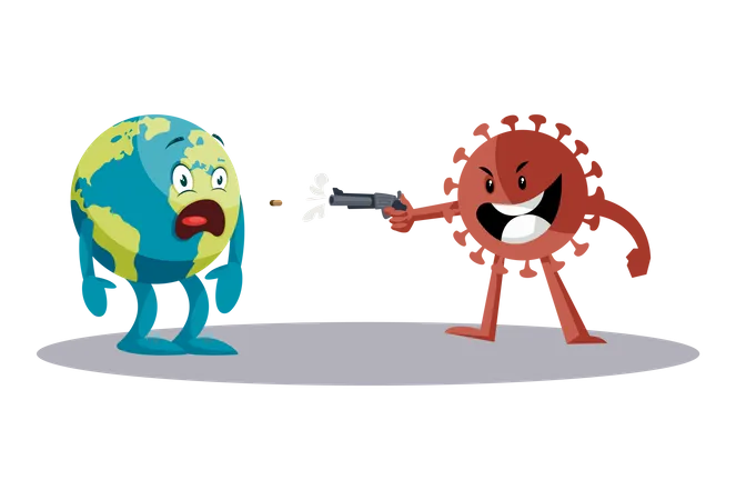 Das Coronavirus tötet die Erde  Illustration