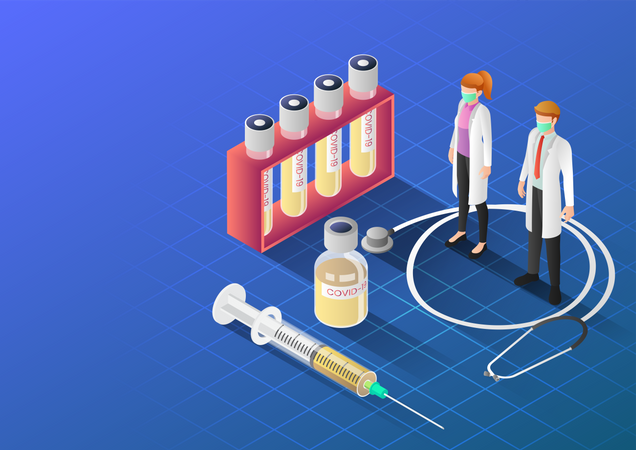 Coronavirus  treatment  Illustration