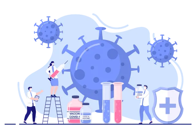 Coronavirus Vaccination Research  Illustration