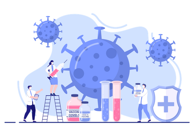 Coronavirus Vaccination Research  Illustration
