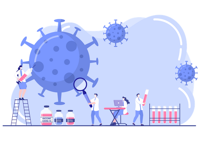 Coronavirus Vaccination Research program  Illustration