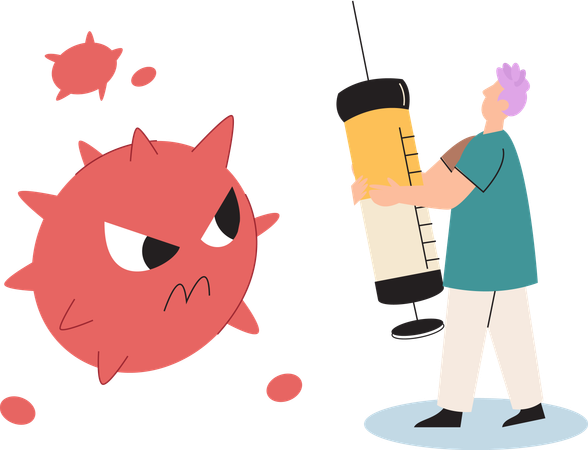 Coronavirus vaccine complete development  Illustration