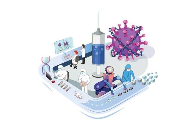 Coronavirus Vaccine Production  Illustration