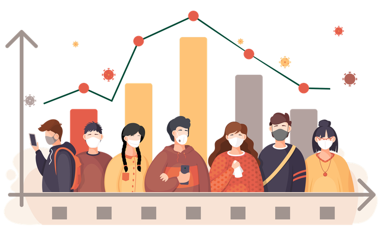 Corons virus patient graph  Illustration