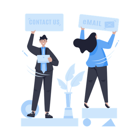 Corporate Business contacts information  Illustration
